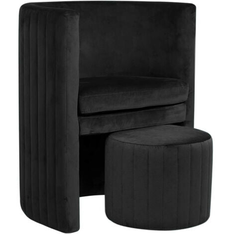 FAUTEUIL CABRIOLET VELOURS NOIR