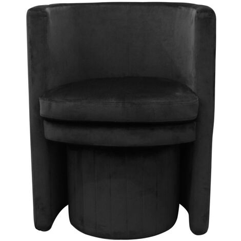 FAUTEUIL CABRIOLET VELOURS NOIR