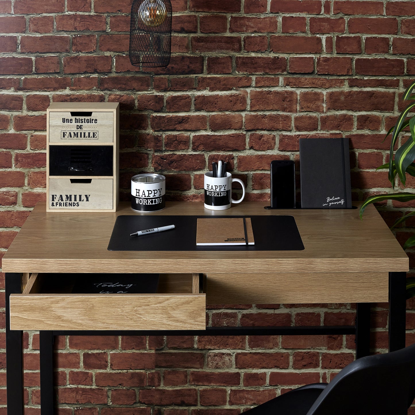 BUREAU EN BOIS ET METAL