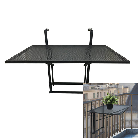 Table De Balcon Pliable Noir 60.5X40.5X50Cm