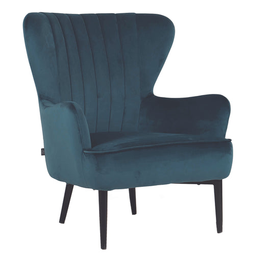 Fauteuil Heaven Velours Bleu Paon