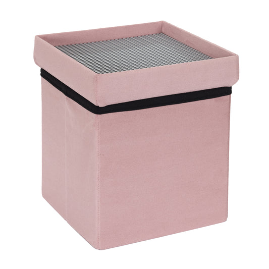 Coffre Pouf Pliable Compatible Brique Rose