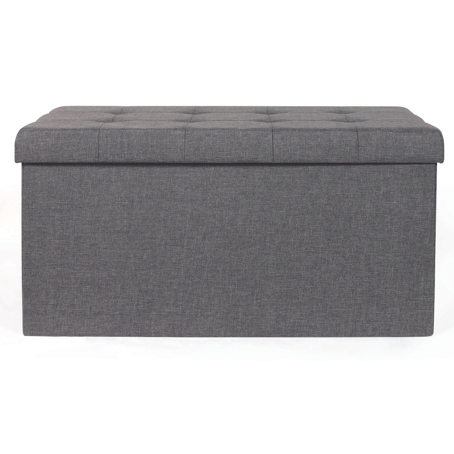 Coffre Banc Pliable Tissu Gris Fonce