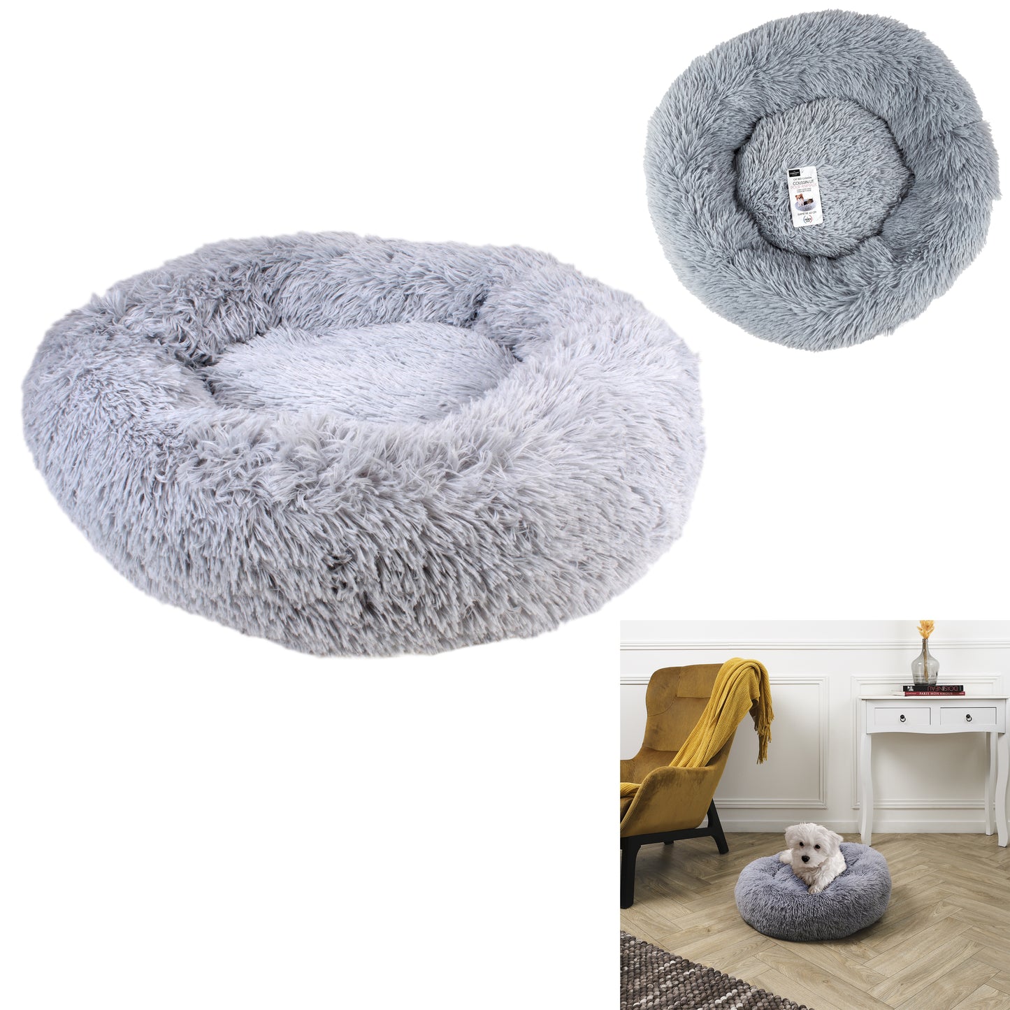 Coussin Lit Apaisant Chat Gris 60 Cm