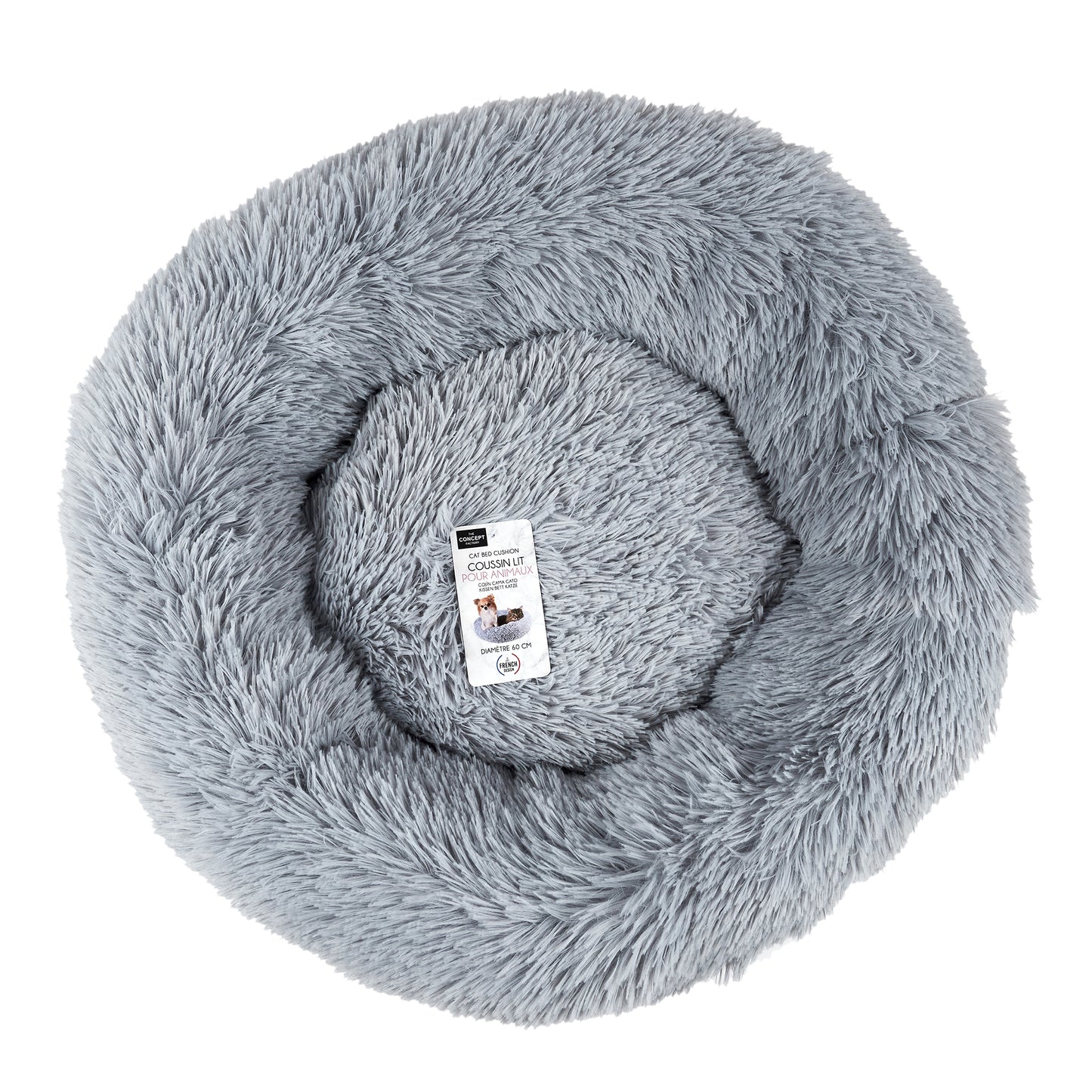 Coussin Lit Apaisant Chat Gris 60 Cm