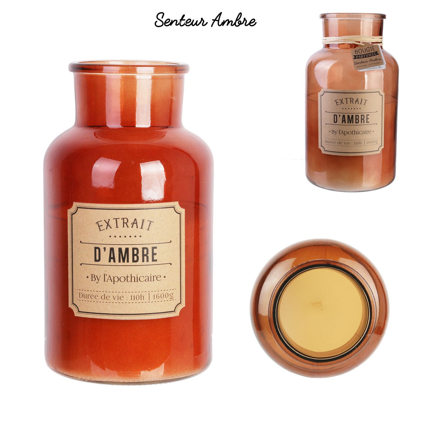 Bougie Parfumee Ambre Apothicaire H25.5Cm