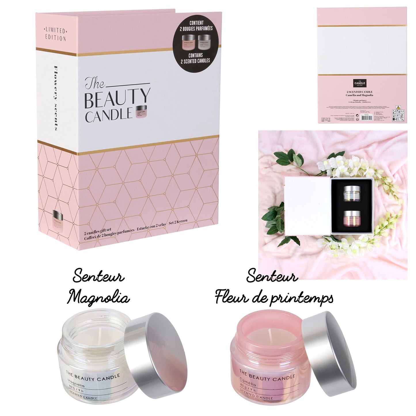 Bougie Parfumee Pot X2 Coffret Beauty Candle