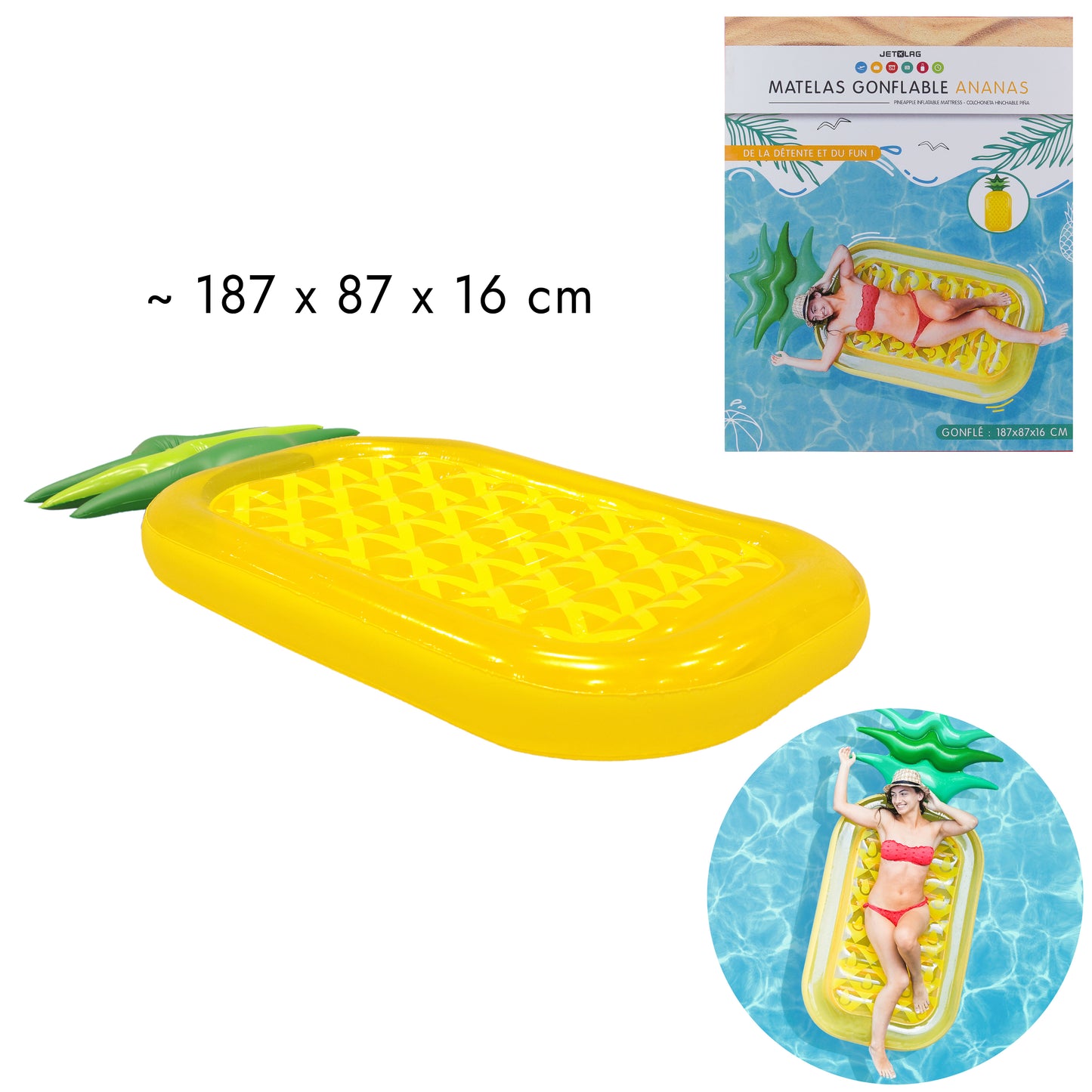 Matelas Gonflable Ananas 187Cm