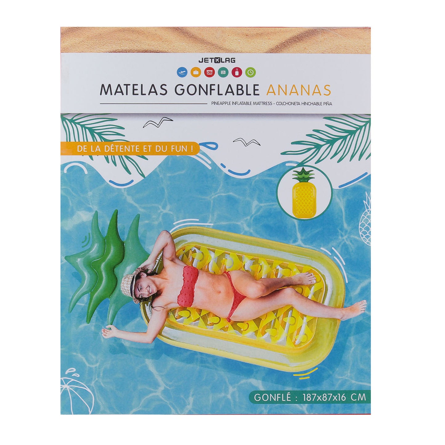 Matelas Gonflable Ananas 187Cm