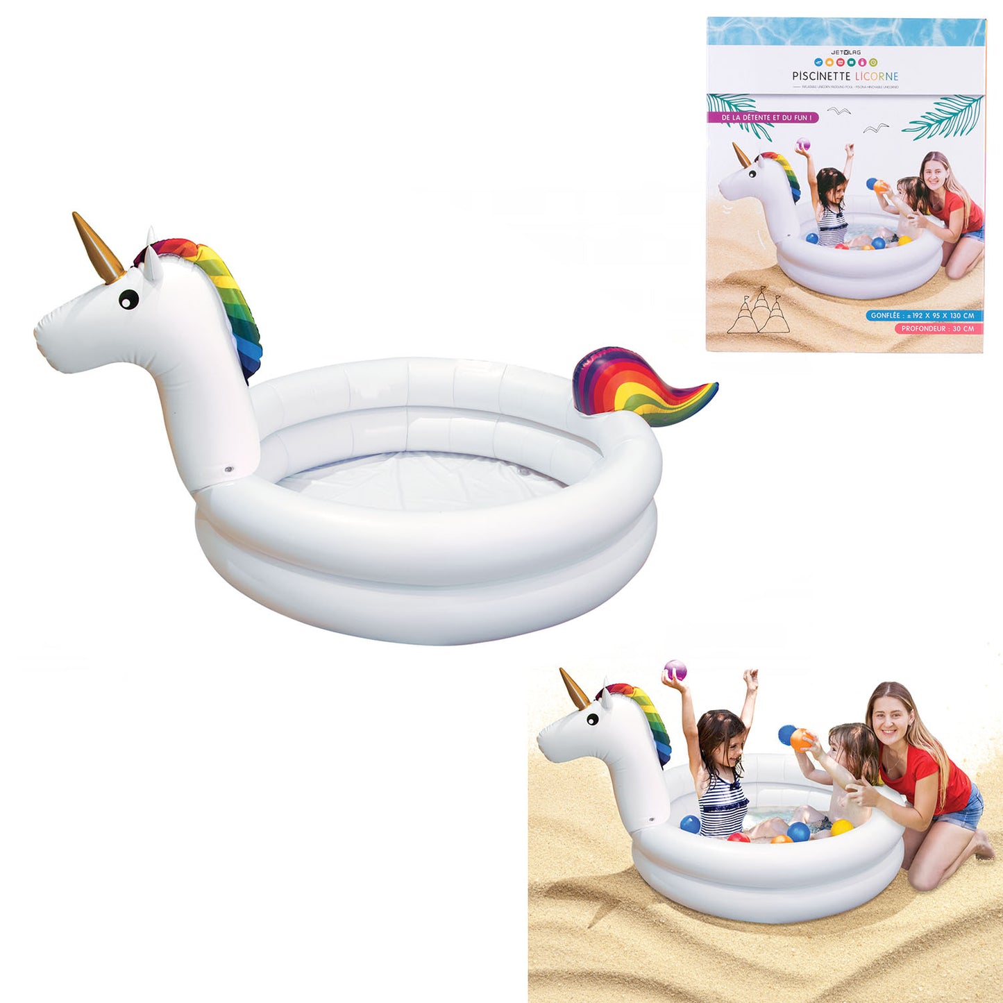 Piscinette Gonflable Licorne 130Cm