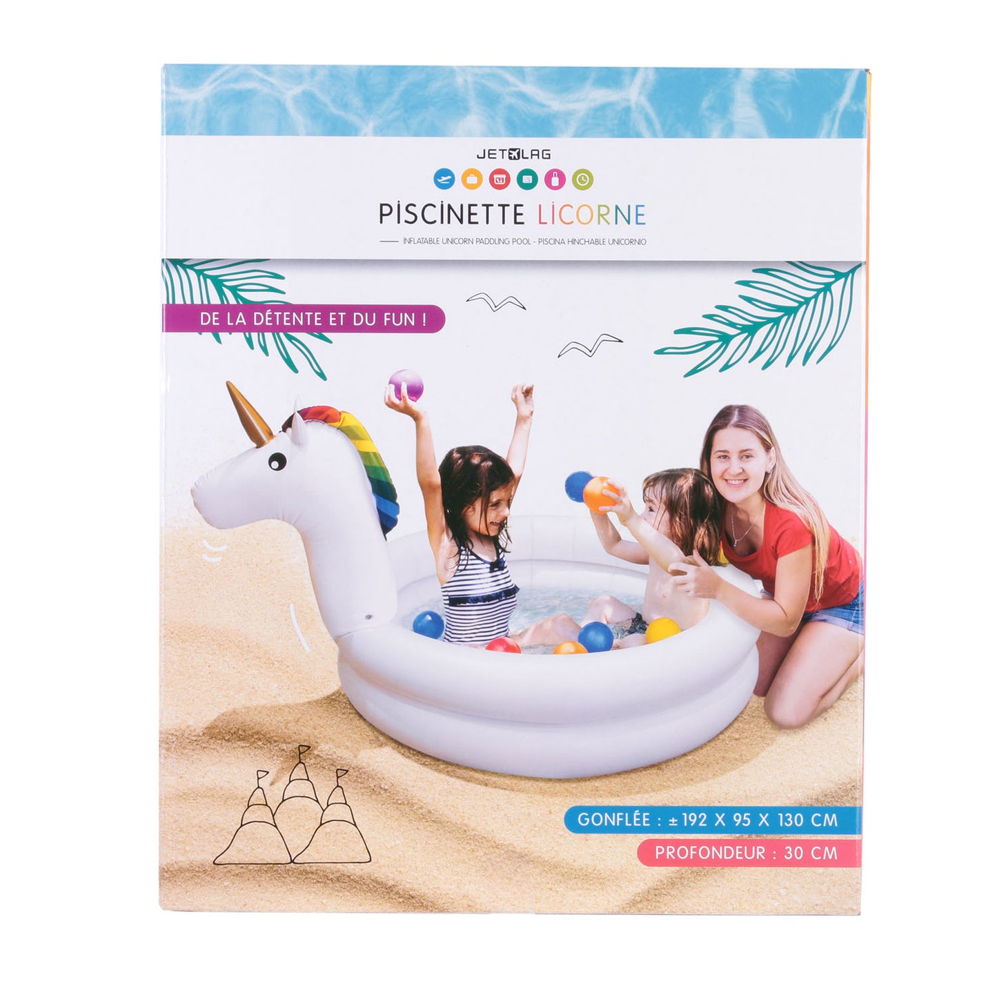 Piscinette Gonflable Licorne 130Cm