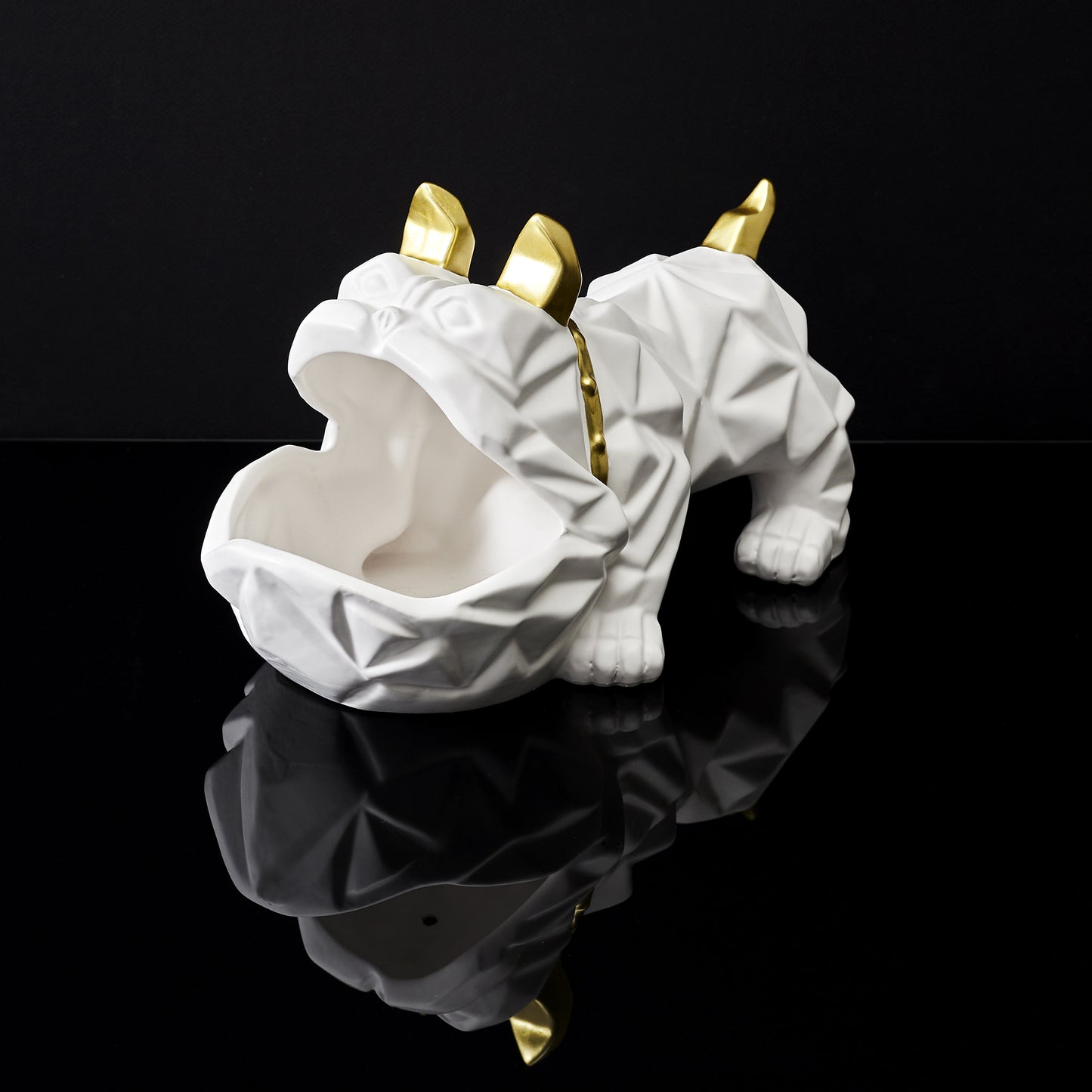 Sculpture Ceramique Bulldog Origami Vide Poche