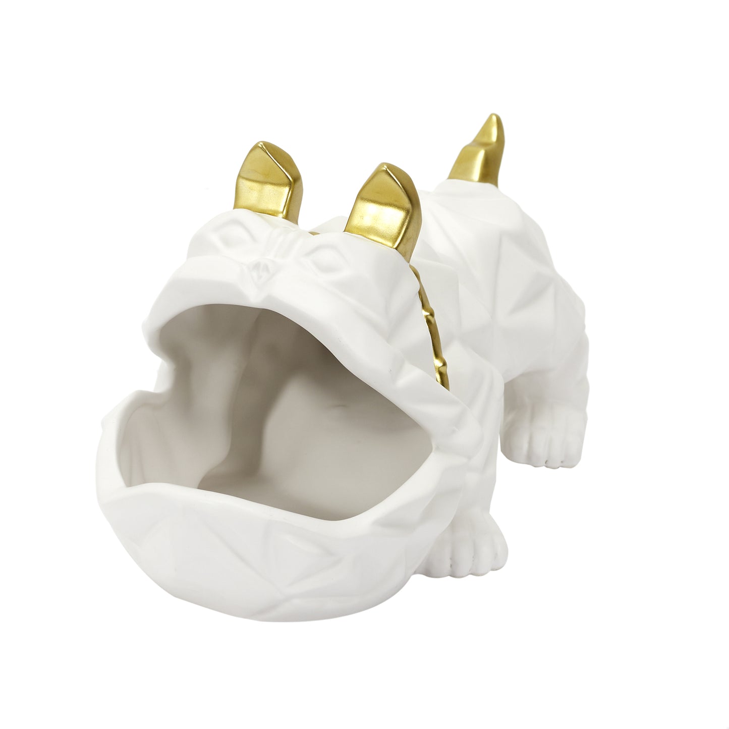 Sculpture Ceramique Bulldog Origami Vide Poche