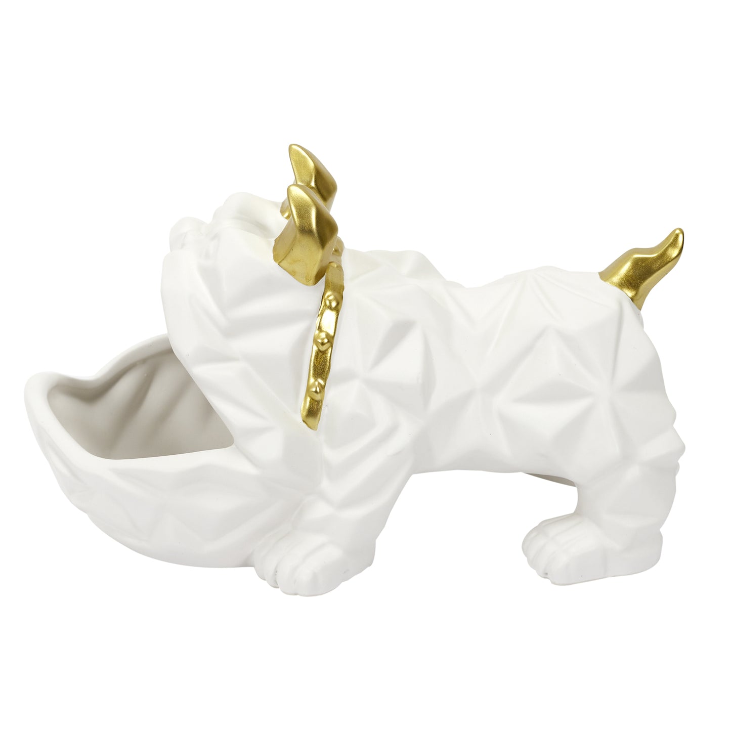 Sculpture Ceramique Bulldog Origami Vide Poche