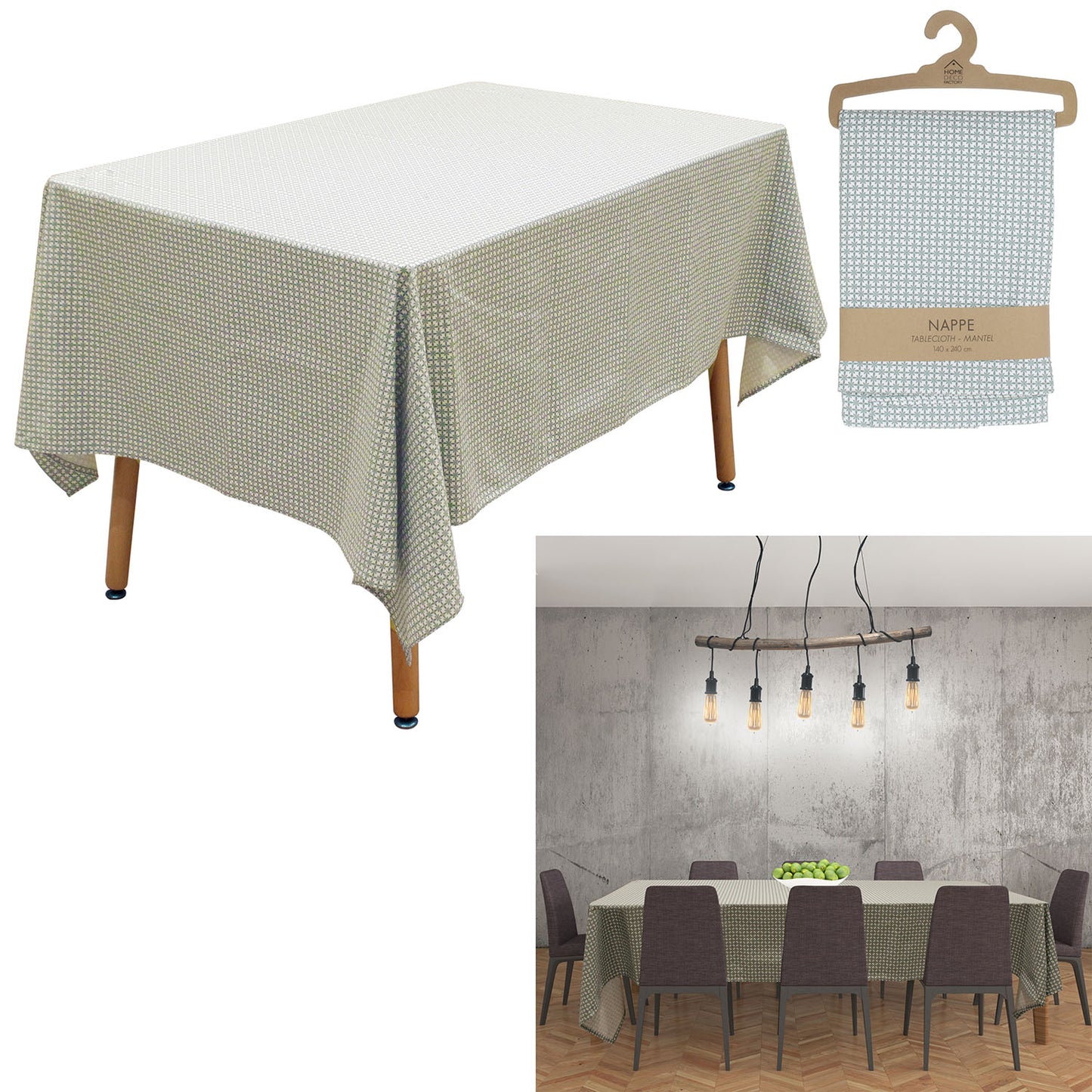 Nappe Rectangle Motif Feuillage 140X240Cm