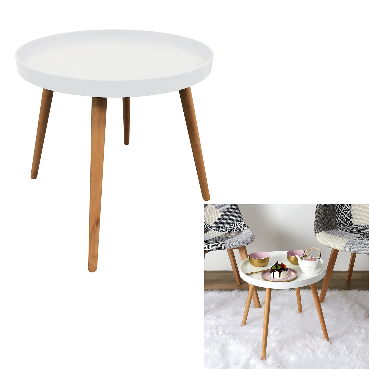 Table Plateau Ronde Blanche