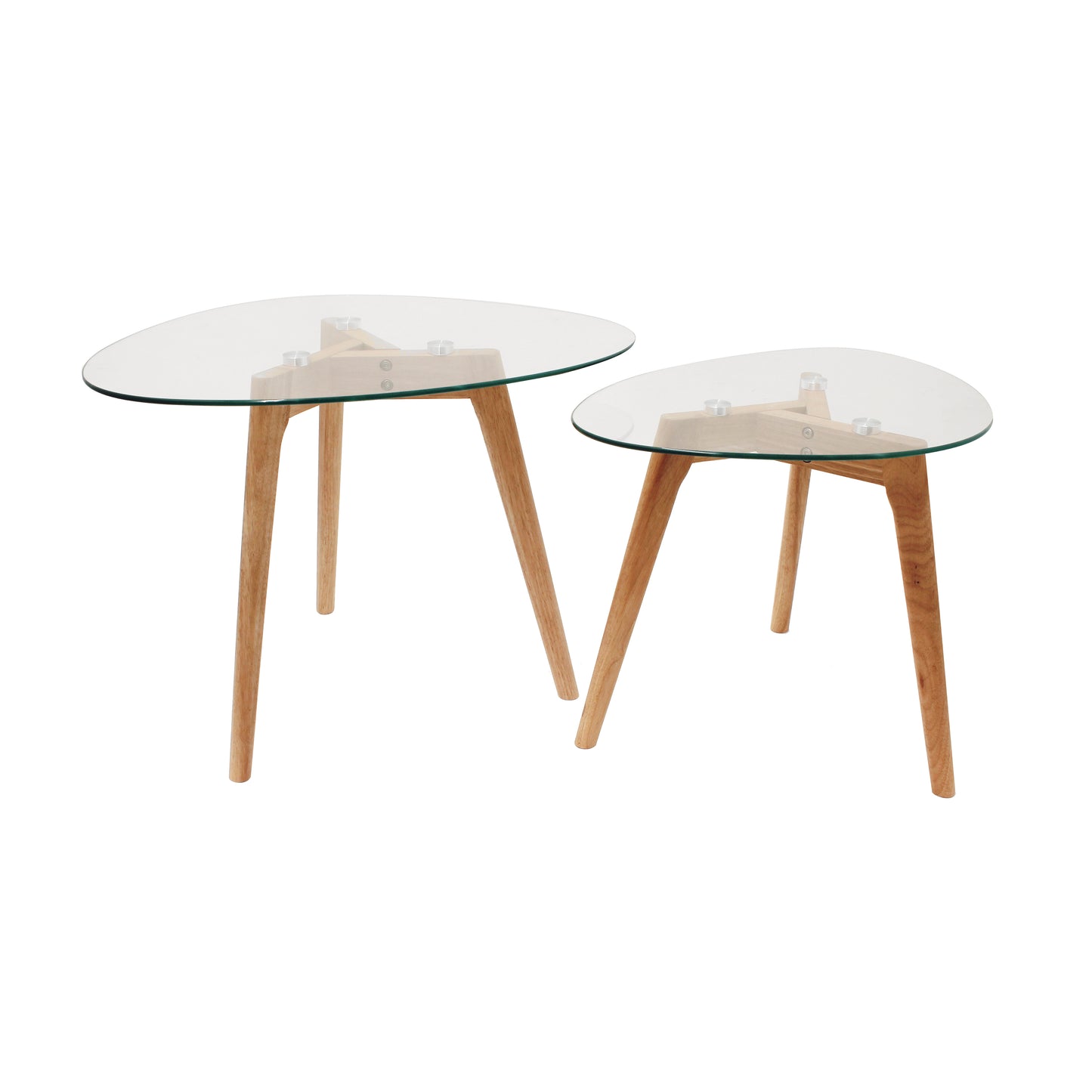 Table Gigogne En Verre Trempe Galet X2