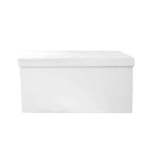 Coffre Banc Pliable Pu Blanc