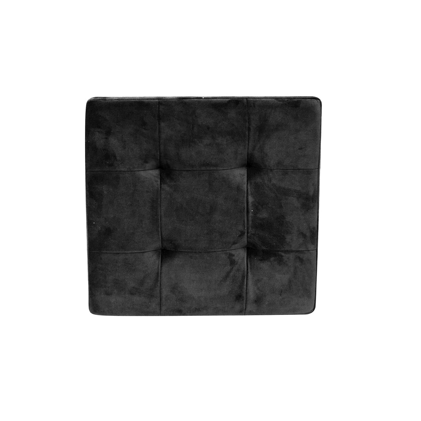 Coffre Pouf Pliable Velours Noir