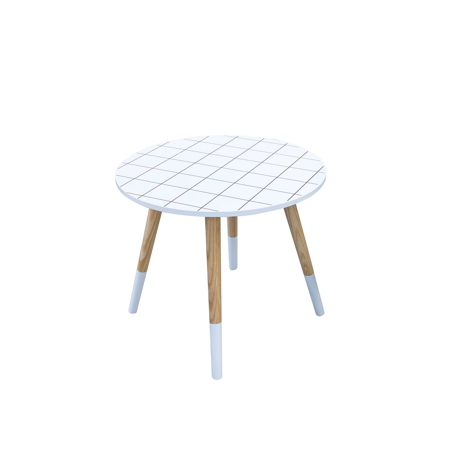 Table Gigogne Carreaux Plateau Rond X2