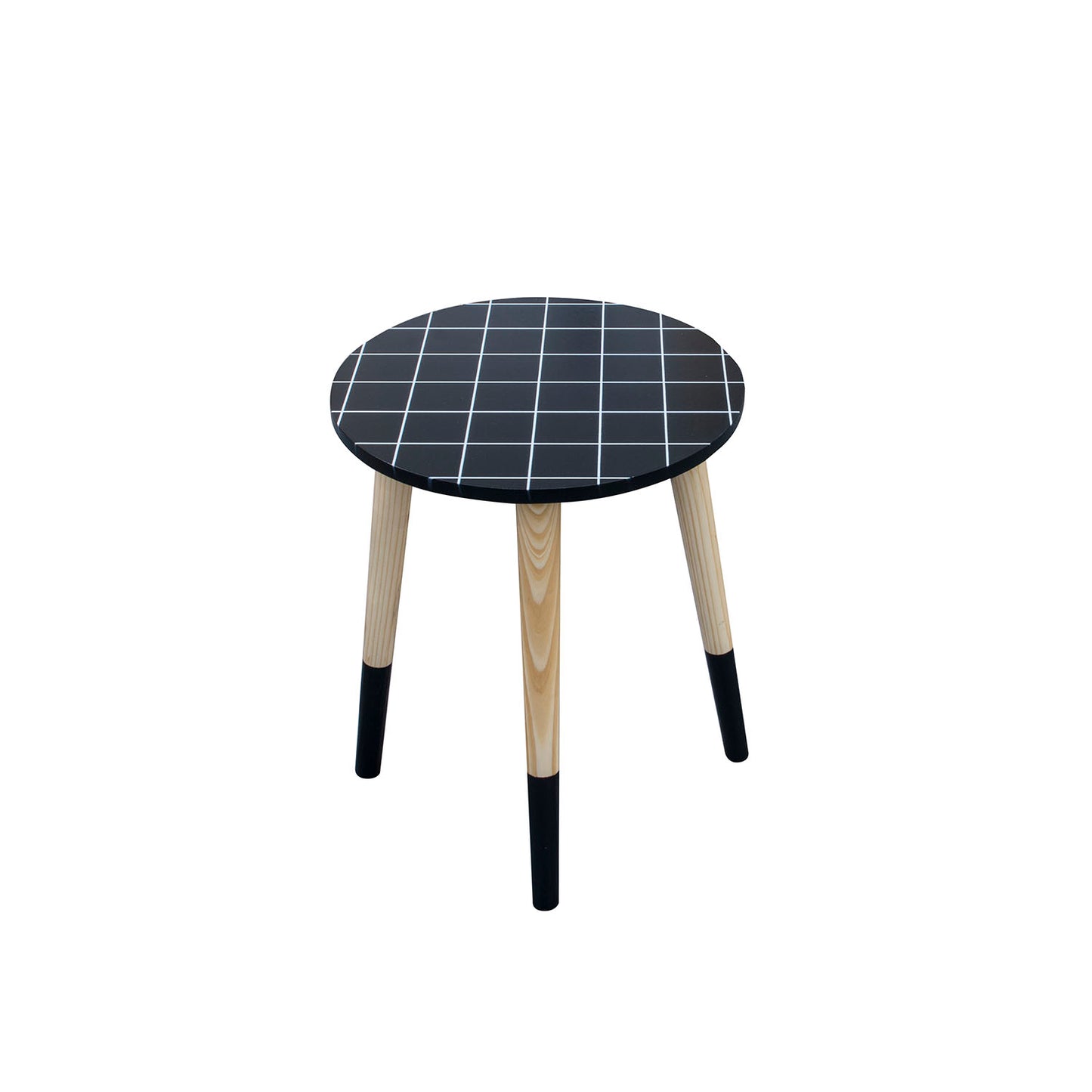 Table Gigogne Carreaux Plateau Rond X2