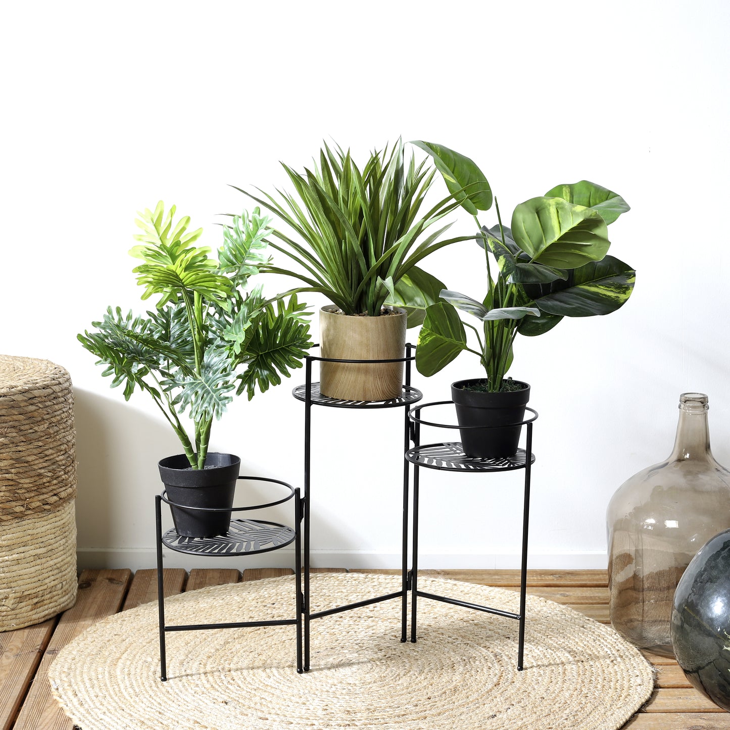 Porte Plantes X3 En Eventail Metal