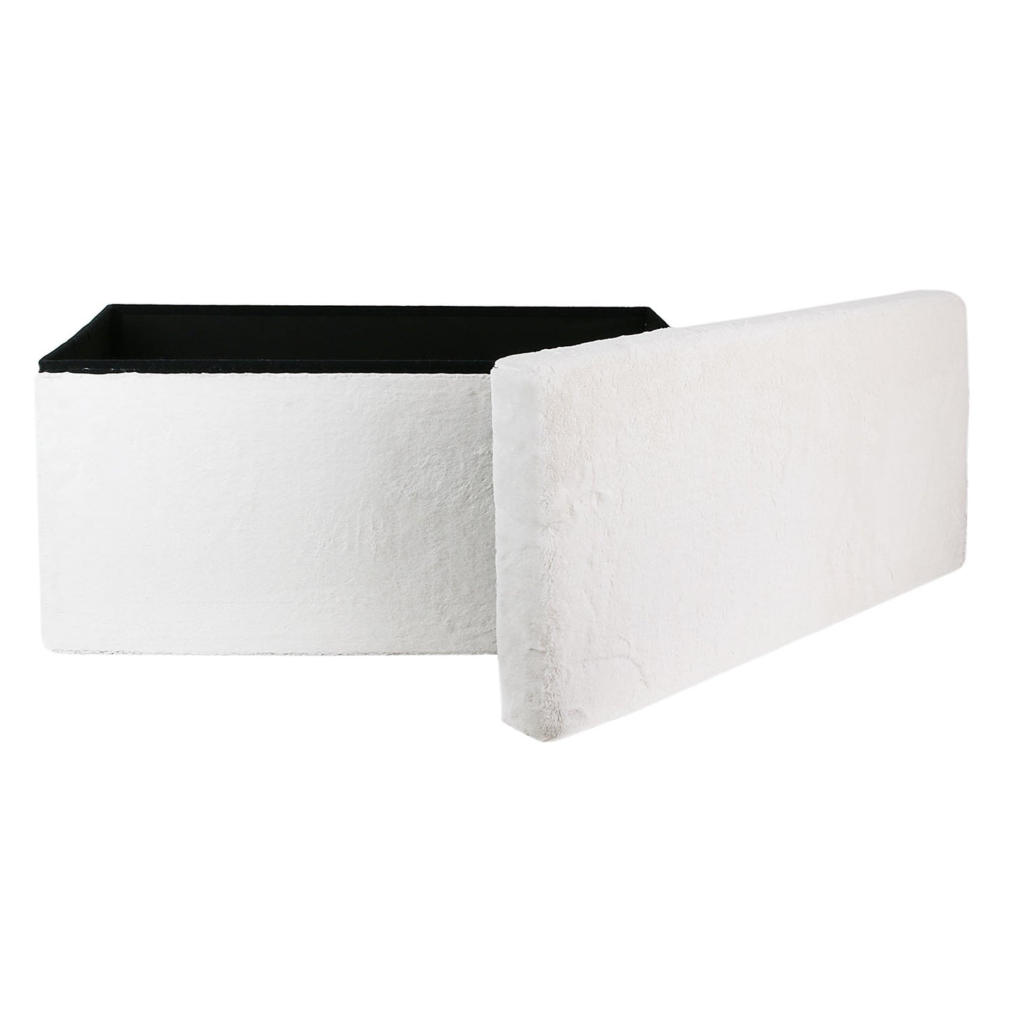 Banc Pliable Imitation Fourrure Blanc