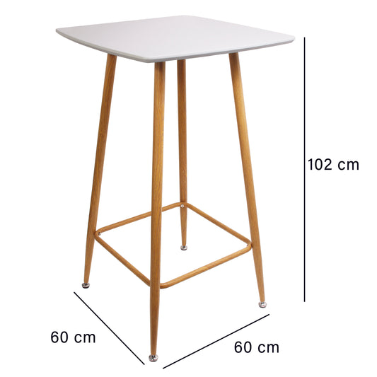 Table Mange Debout Blanche 60X60X102Cm