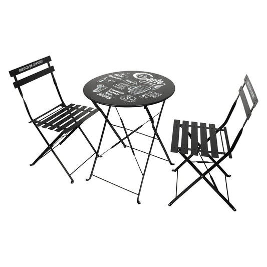 Table De Jardin Et Chaises X2 Noir