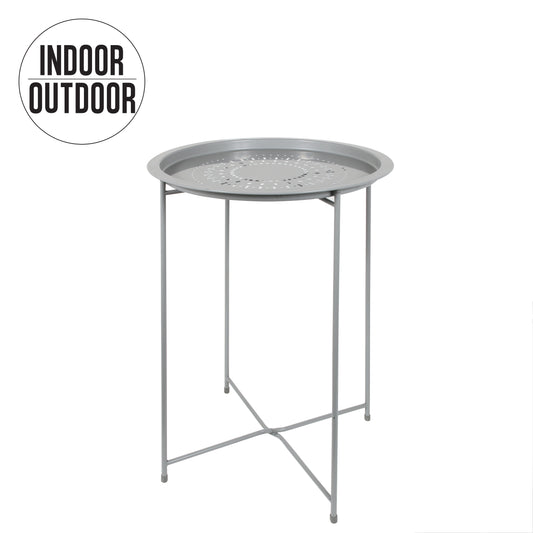 Table D Appoint Metal Gris 60X46X46Cm