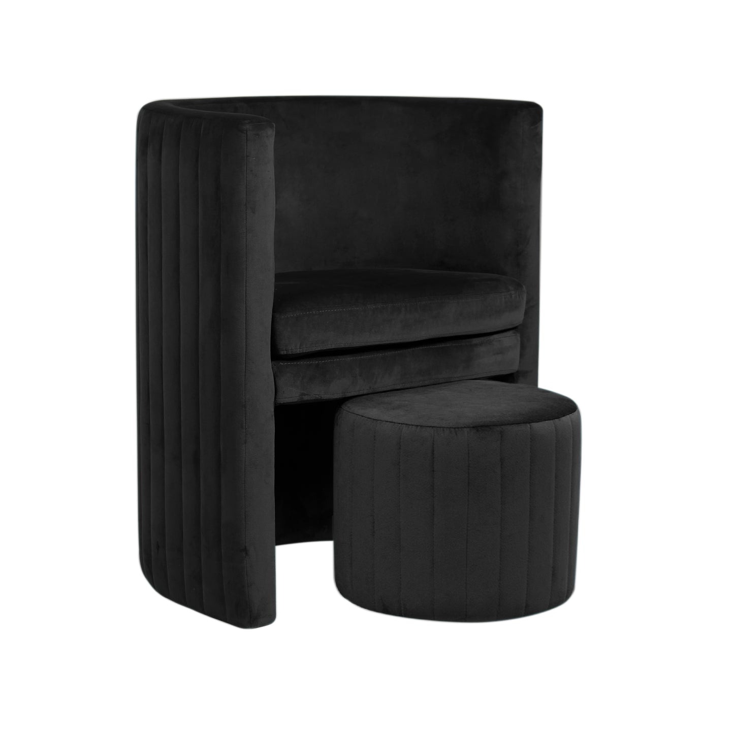 Fauteuil Cabriolet Velours Noir