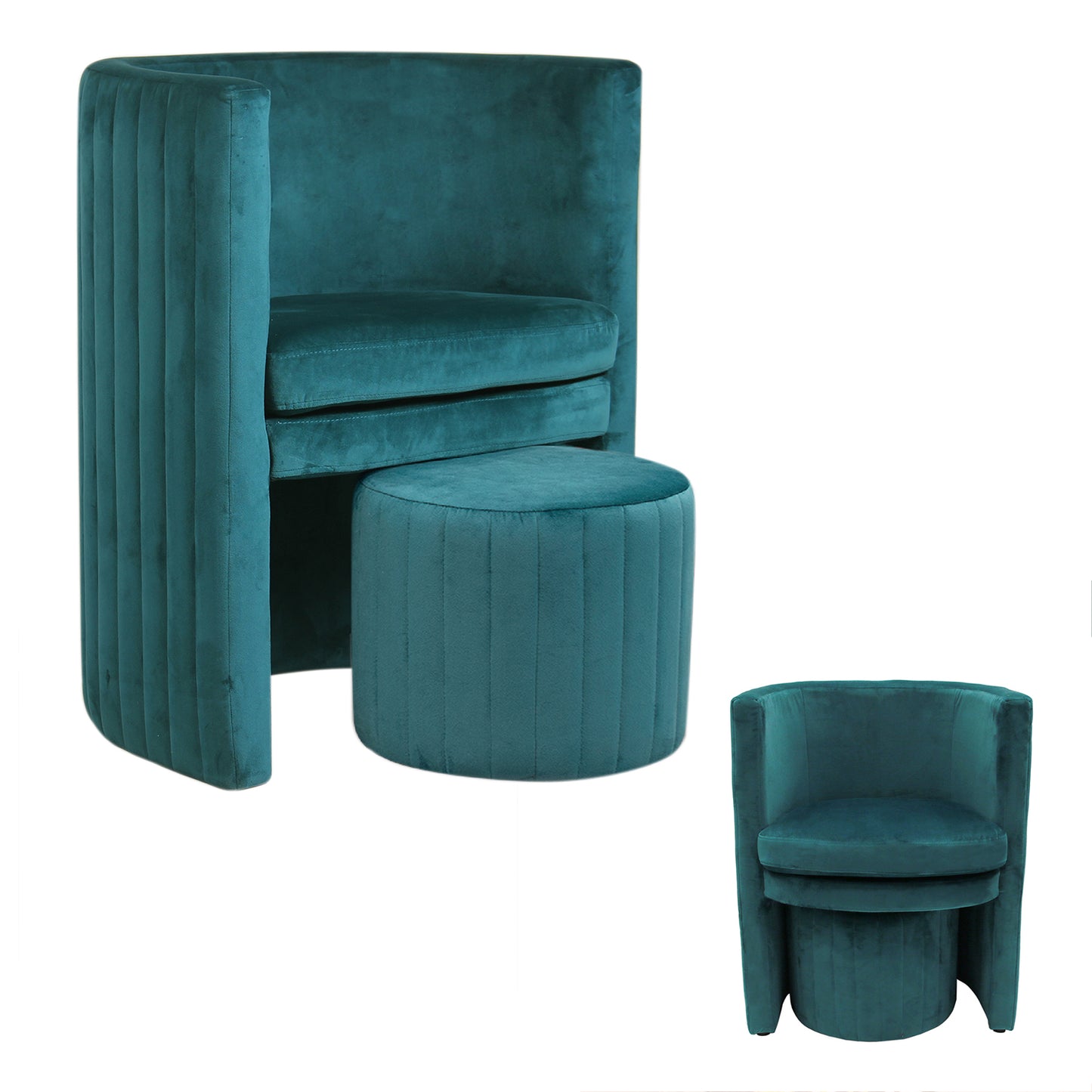 Fauteuil Cabriolet Velours Bleu