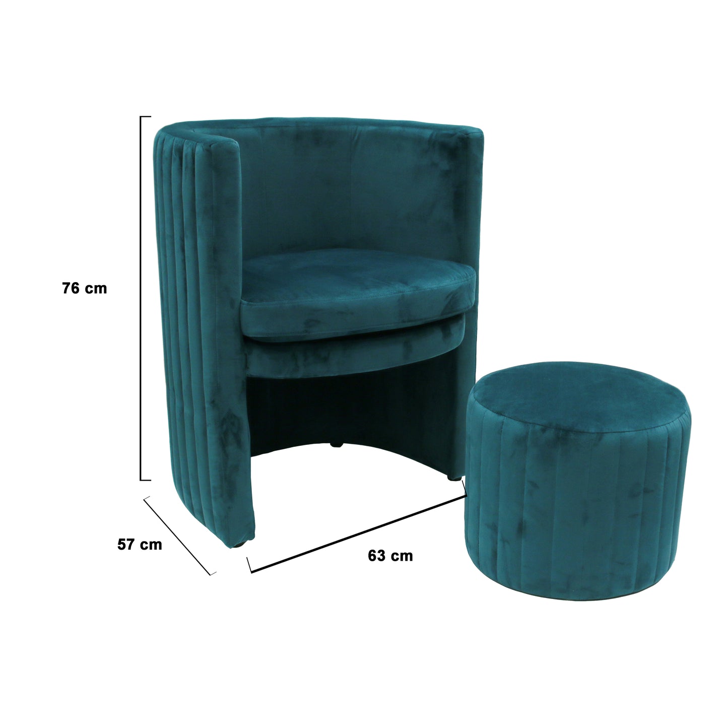 Fauteuil Cabriolet Velours Bleu