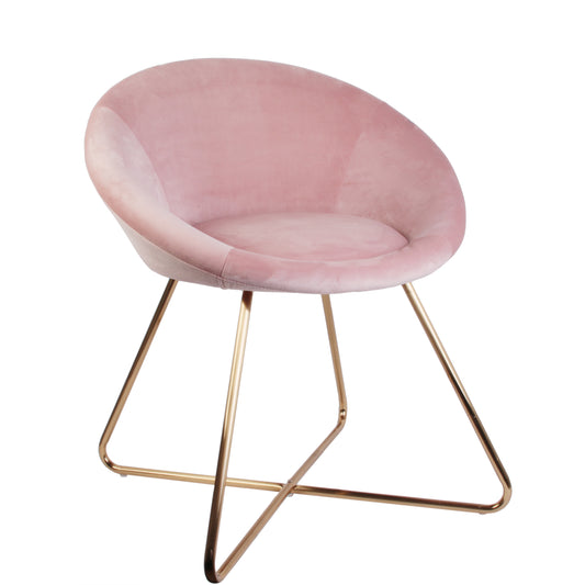 Fauteuil Karl Velours Rose