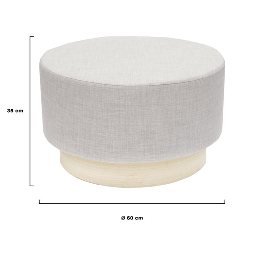 Pouf Scandinave Gris Clair 60Cm