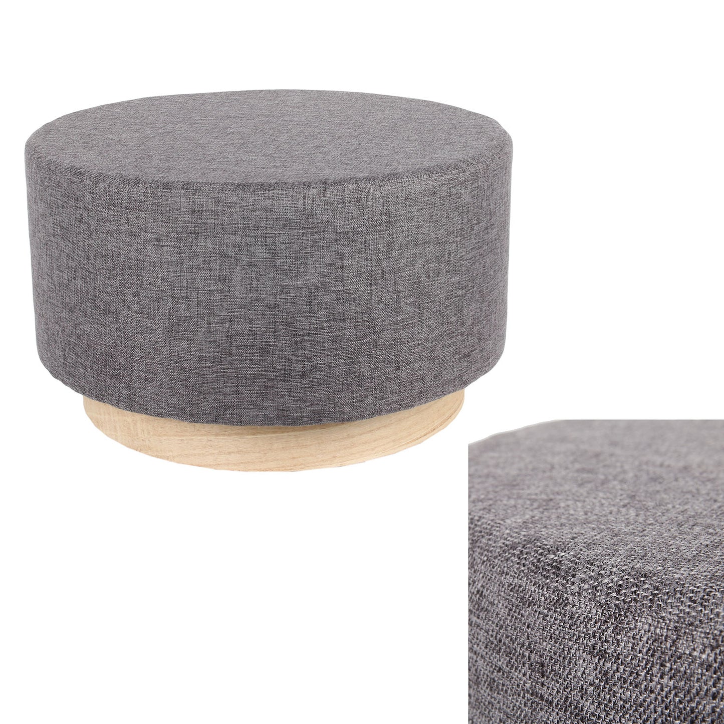 Pouf Scandinave Anthracite 60Cm