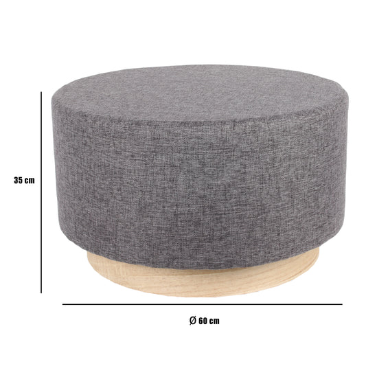 Pouf Scandinave Anthracite 60Cm