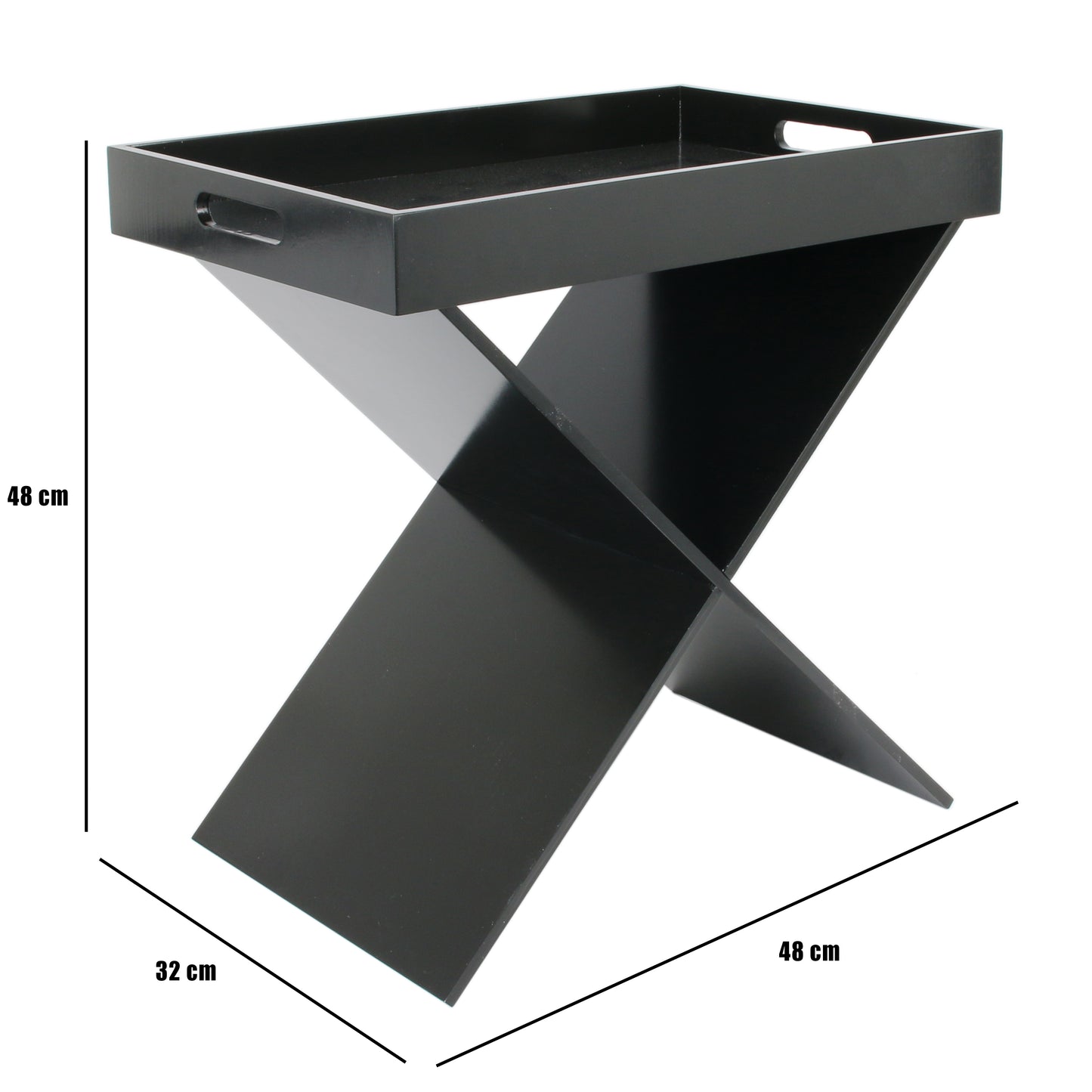 Table D Appoint Plateau Amovible Noir