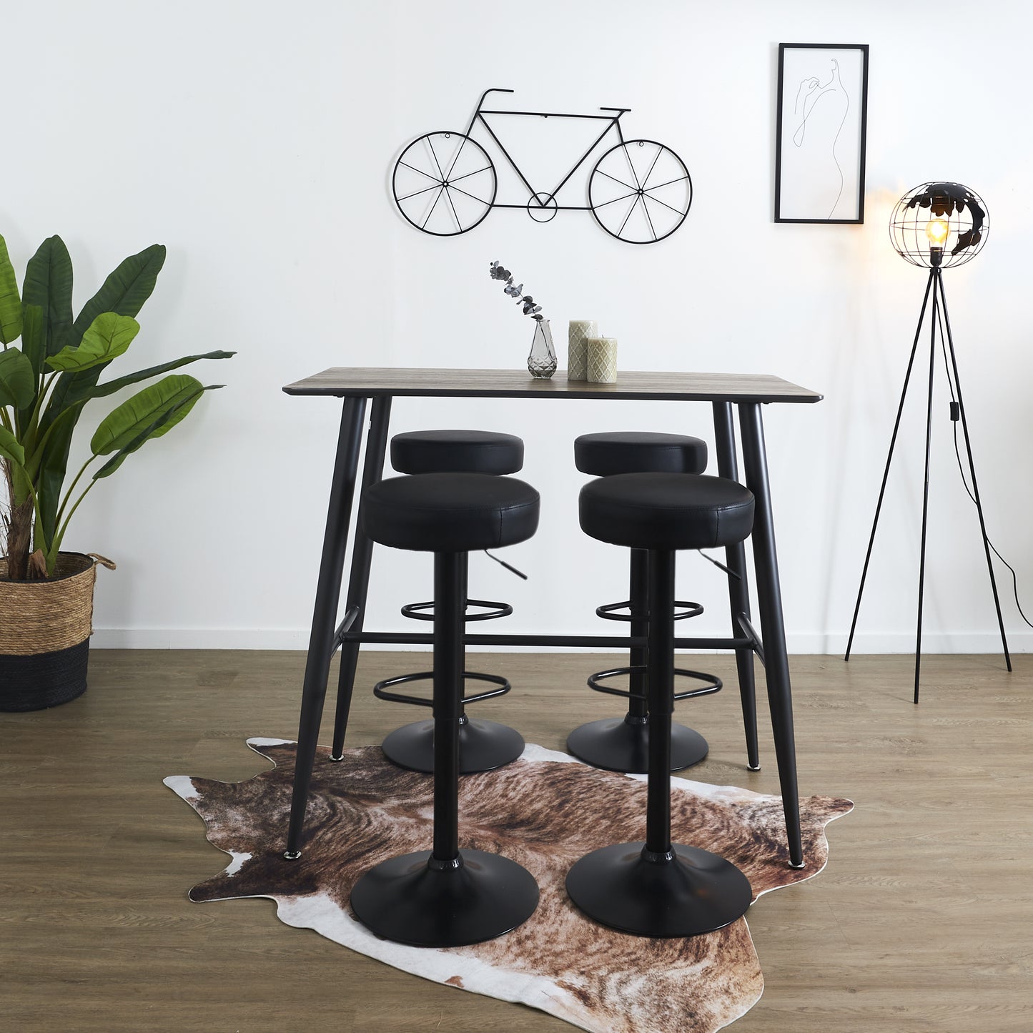 Table Mange Debout Imitation Bois 115X60X102Cm