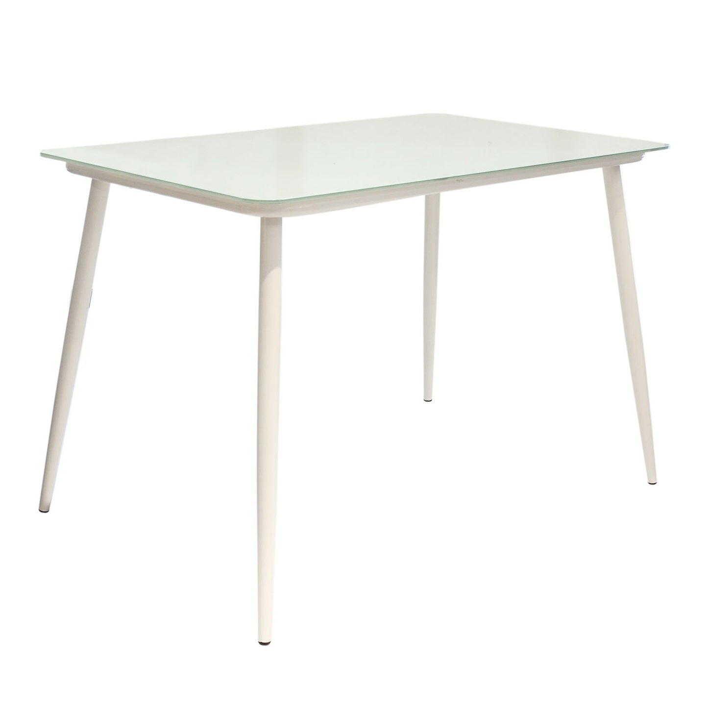 Table De Repas En Verre Blanc 110X70Cm