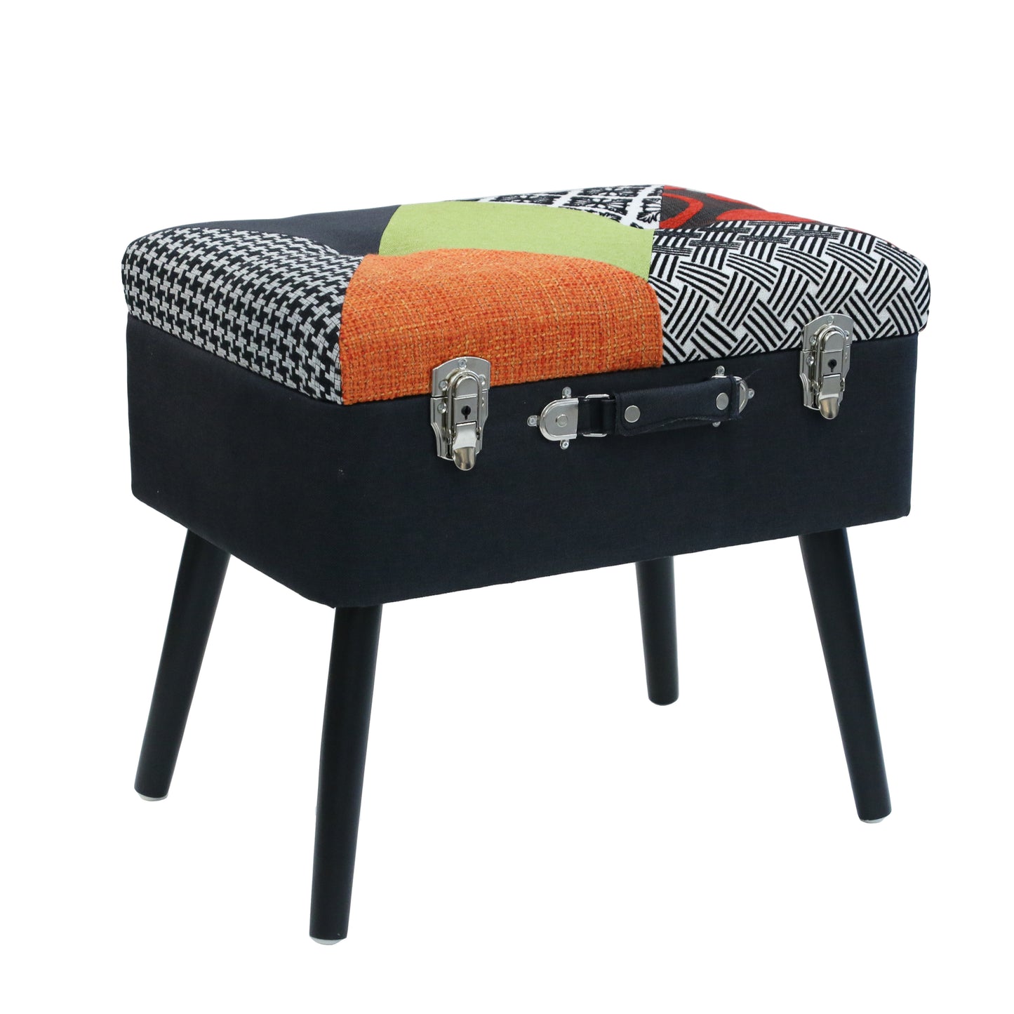 Tabouret Coffre Valise Patchwork