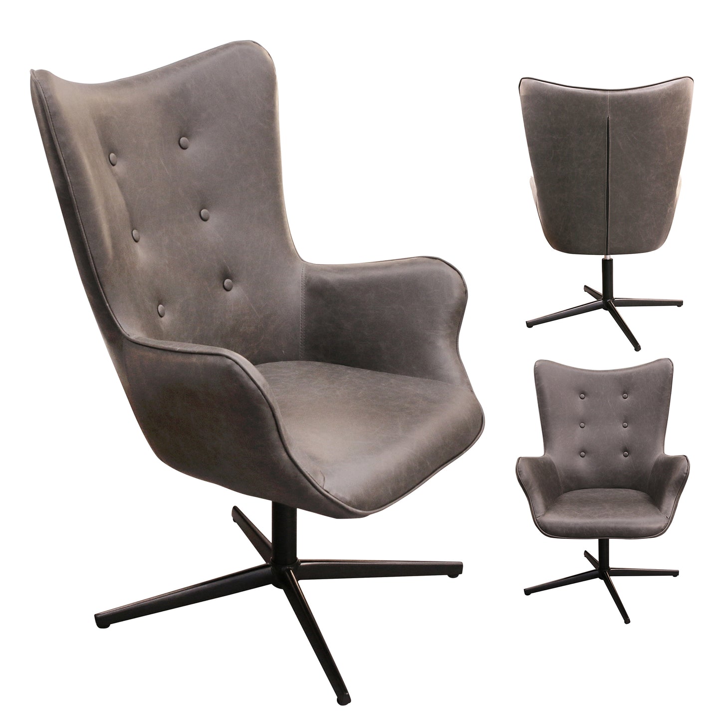 Fauteuil Helsinki Pu Gris