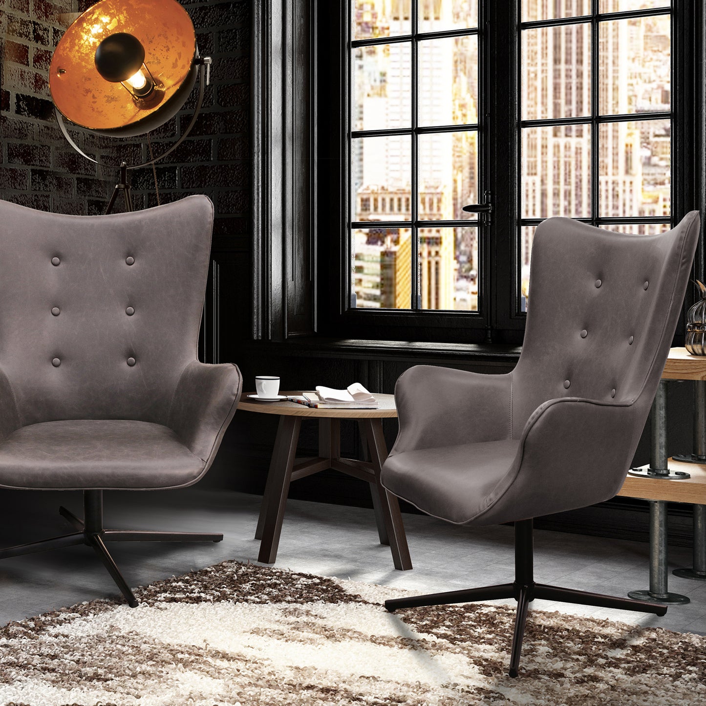 Fauteuil Helsinki Pu Gris