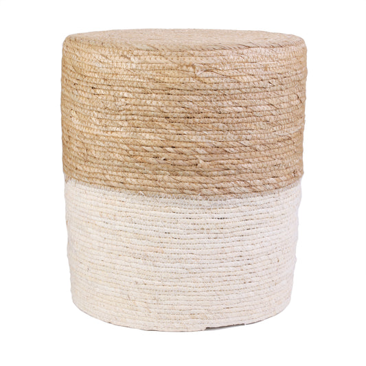 Pouf Tresse Beige