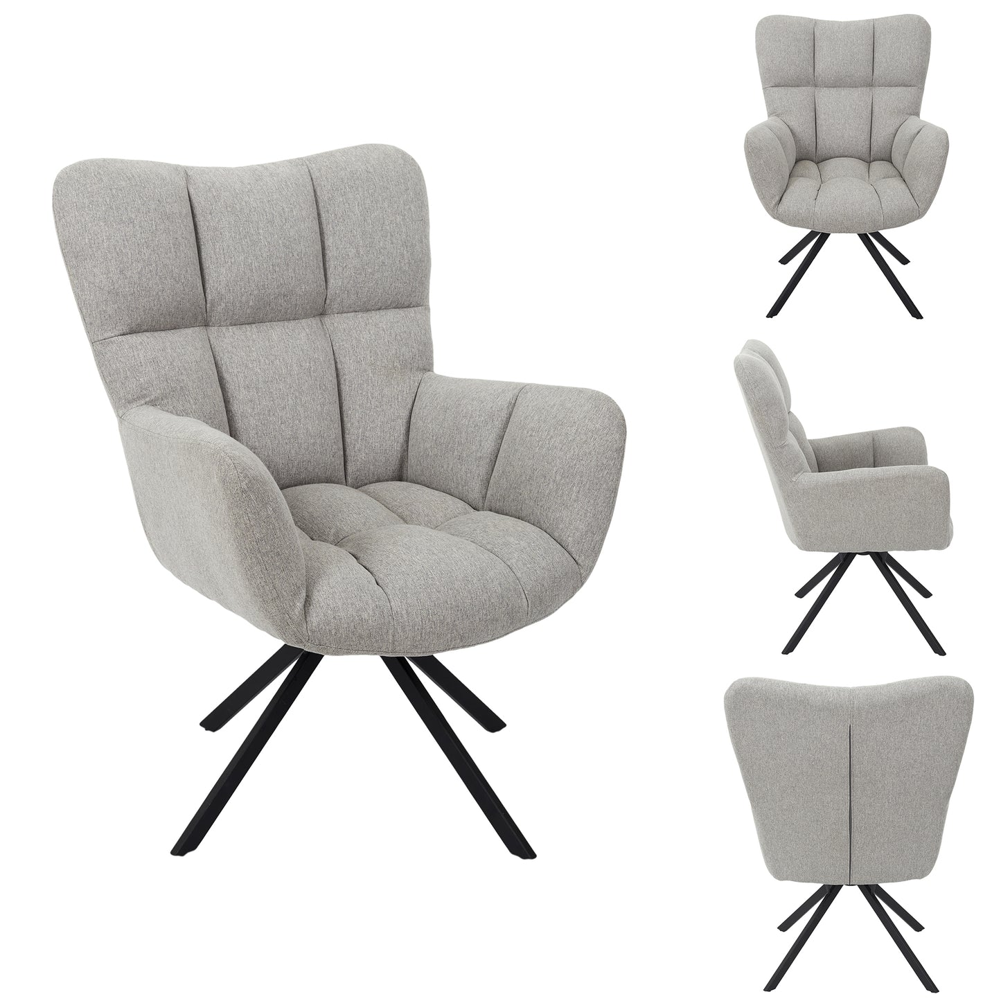 Fauteuil Pivotant Washington Gris