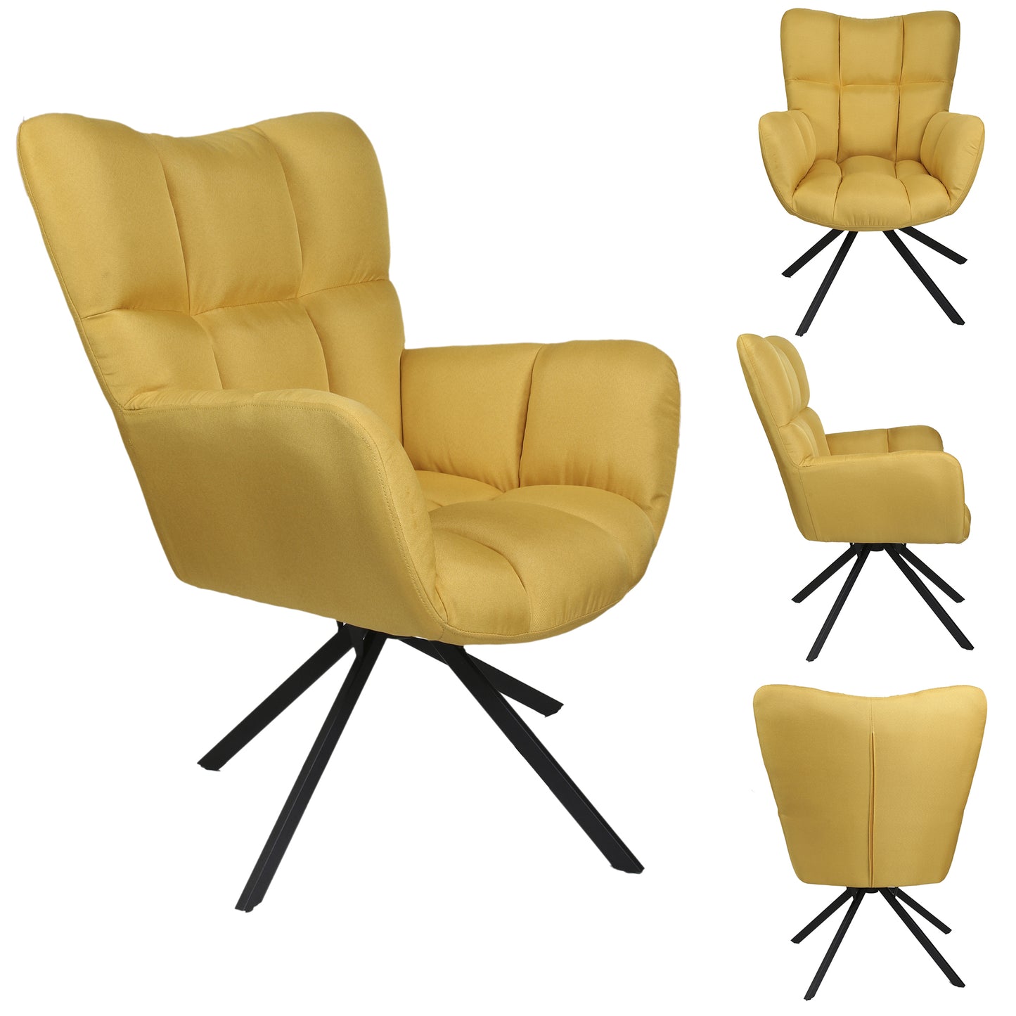 Fauteuil Pivotant Washington Jaune