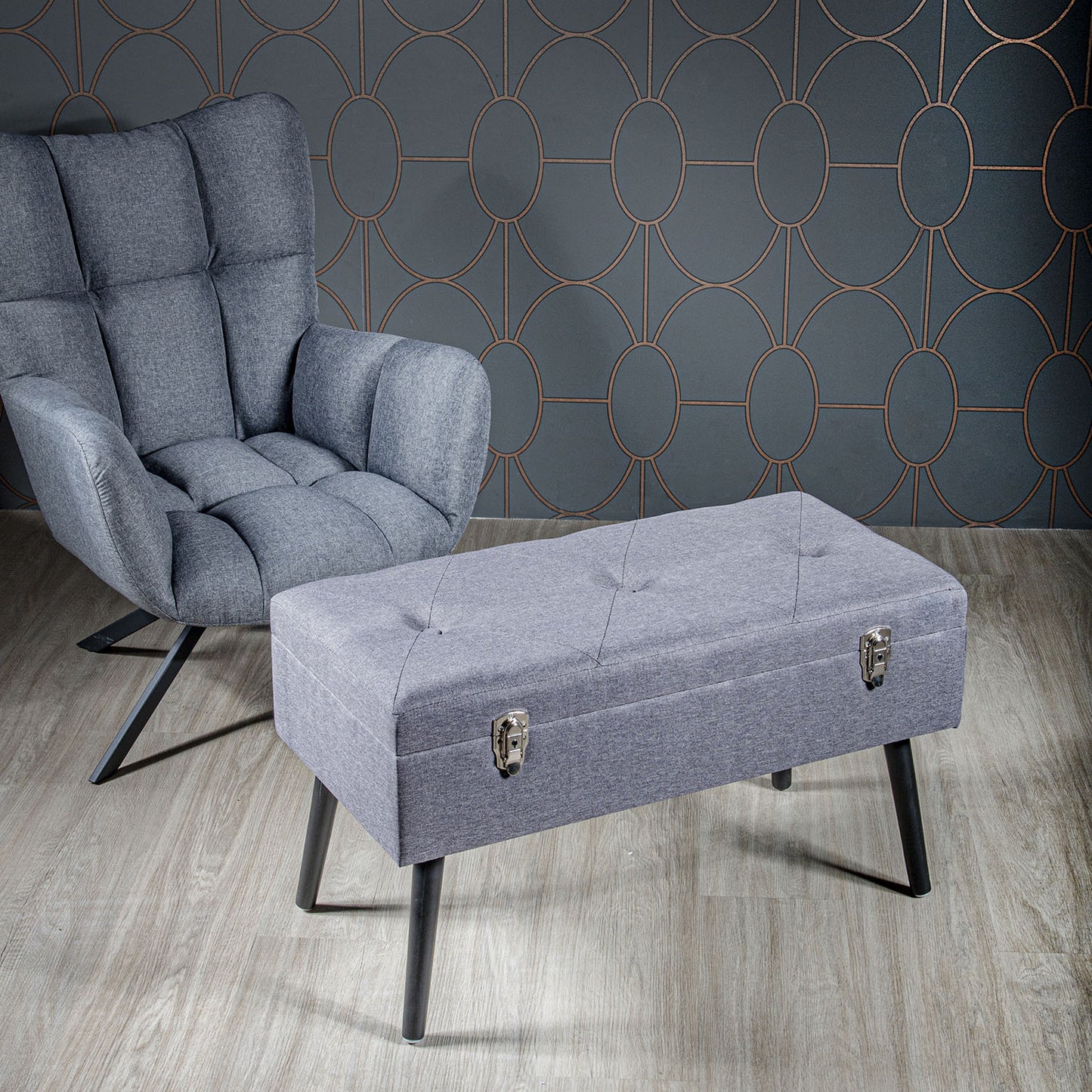 Banc Coffre Valise Gris Fonce