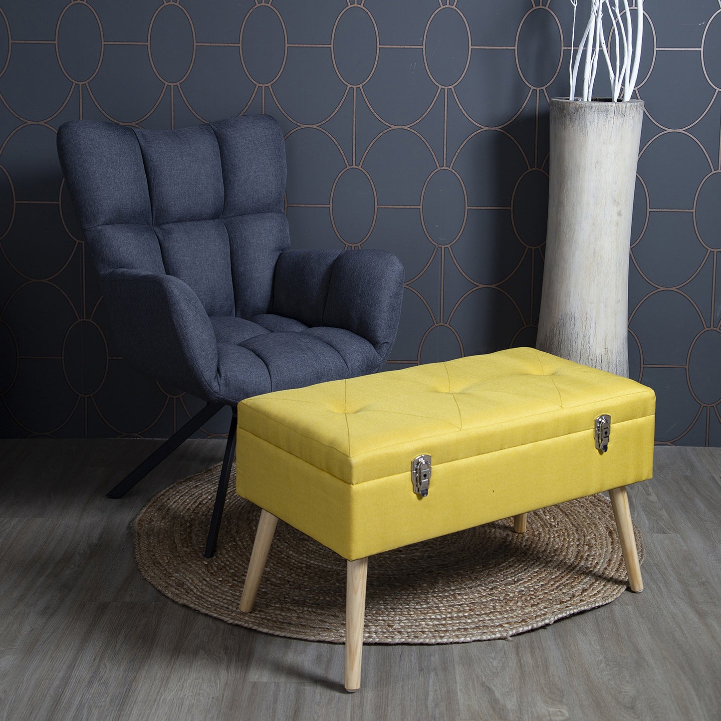 Banc Coffre Valise Jaune