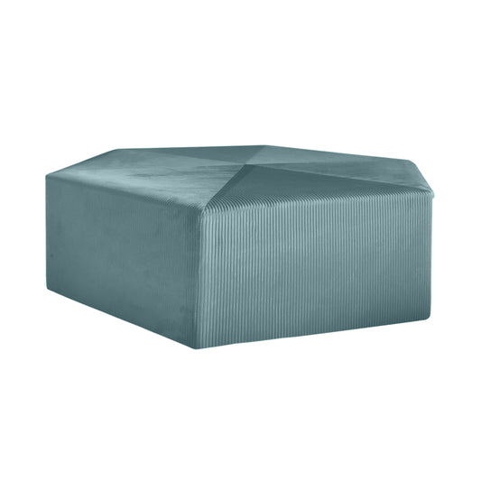 Pouf Velours Cotele 75Cm Giulia Bleu Canard