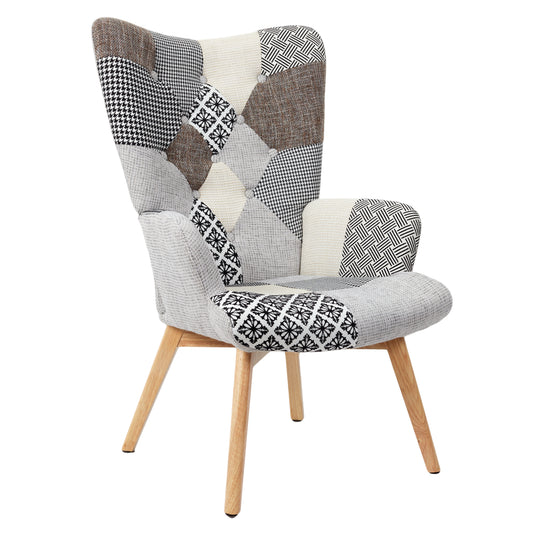 Fauteuil Helsinki Patchwork Gris